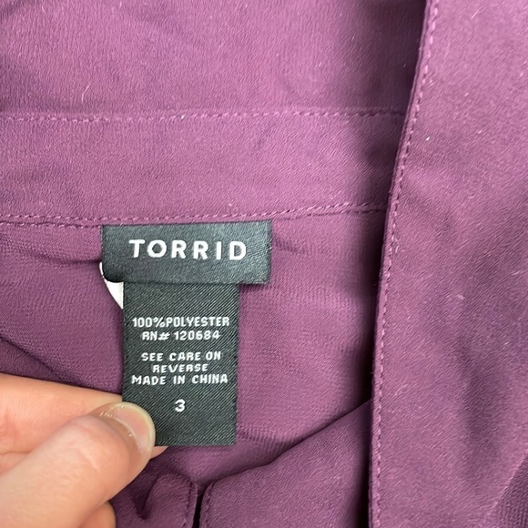 Torrid purple button down blouse. - Picture 3 of 5